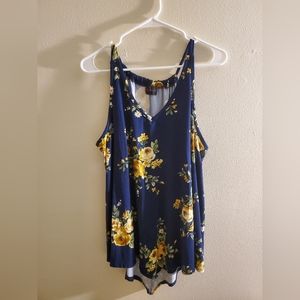 Navy Floral Tank